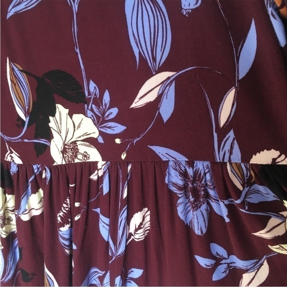 Free People Wine Floral Bella Tunic Sz S EUC - Picture 7 of 10